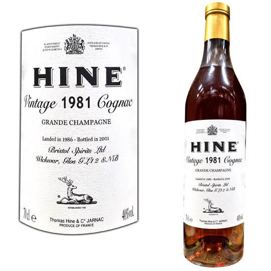 Hine 1981 Cognac - Grande Champagne - 40% vol/abv.