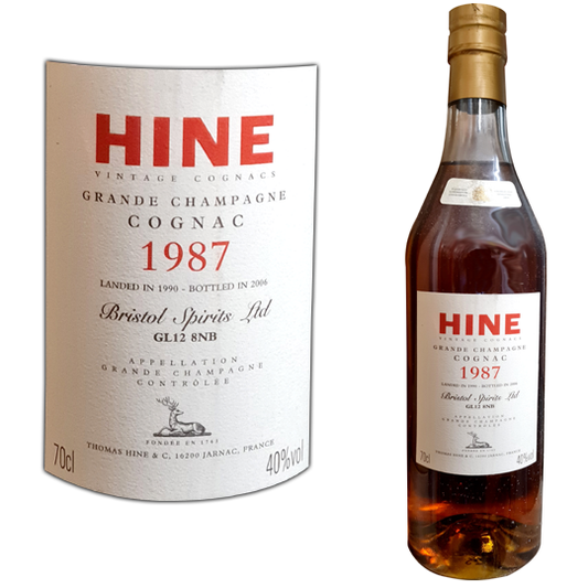Hine Cognac 1987 - Grande Champagne - 40% vol/abv.